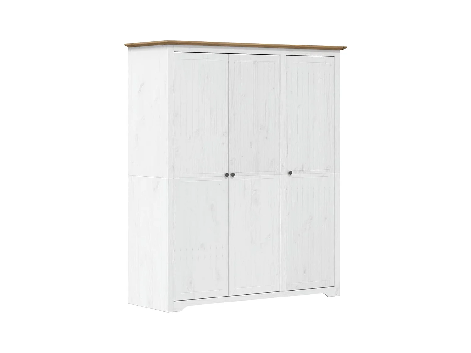 Garde-robe BODO blanc marron 151,5x52x176,5 bois massif pin