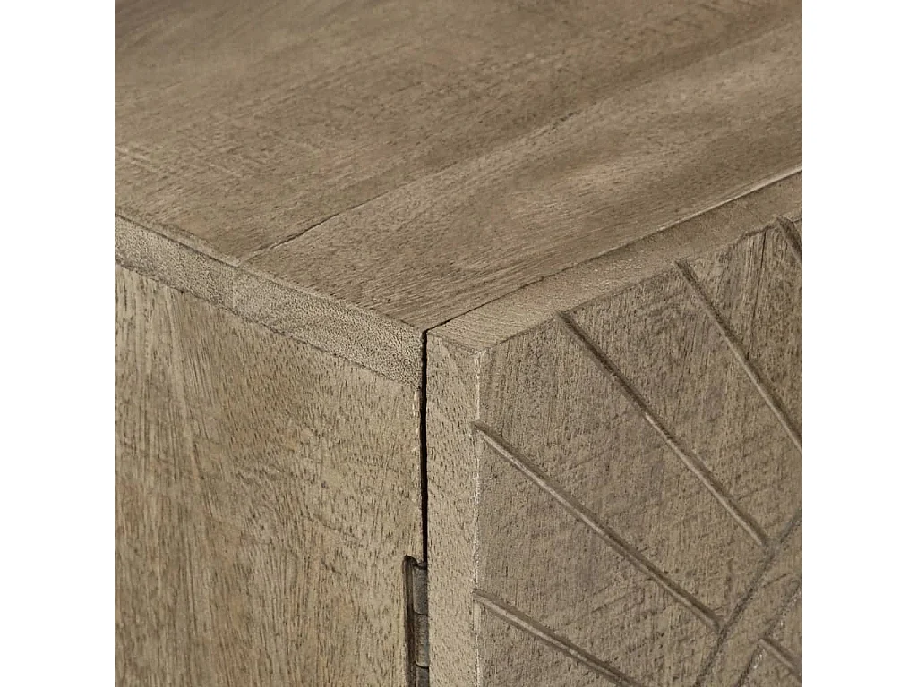 Buffet noir 55x30x76 bois massif de manguier et fer