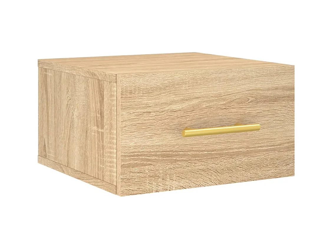 Table de chevet murale chêne sonoma 35x35x20
