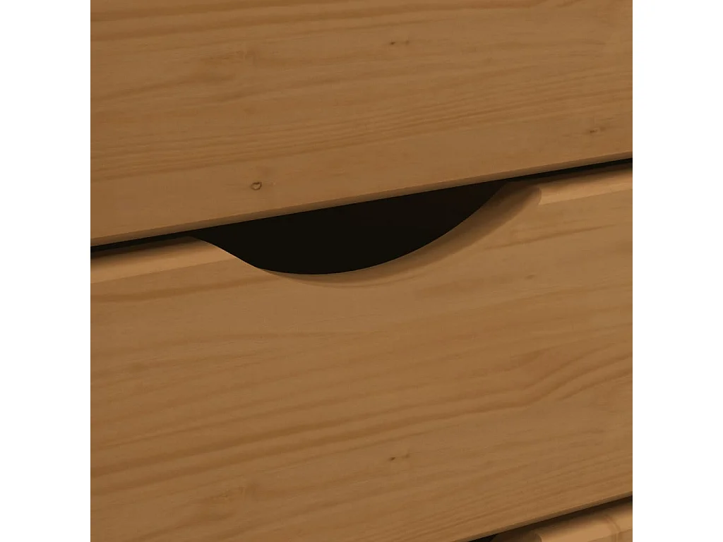 Armoire roulante avec tiroirs MOSS bois de pin marron miel