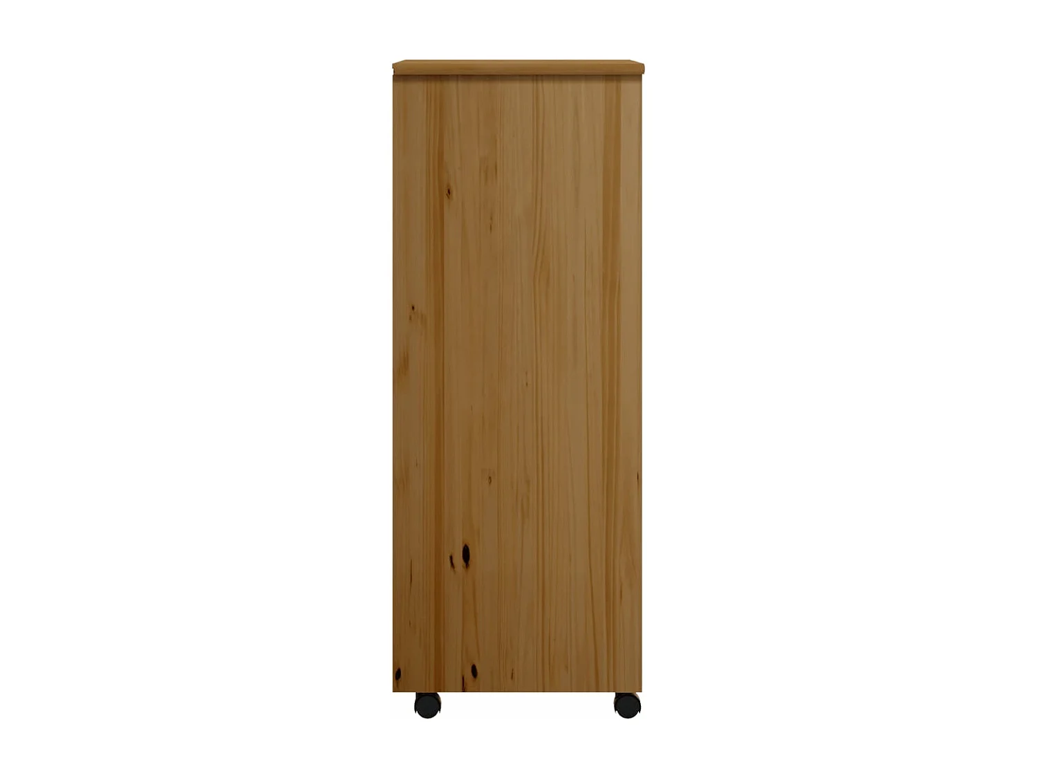 Armoire roulante avec tiroirs MOSS bois de pin marron miel
