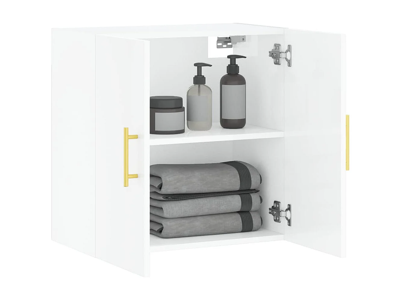 Armoire murale Blanc brillant 60x31x60 Bois d'ingénierie