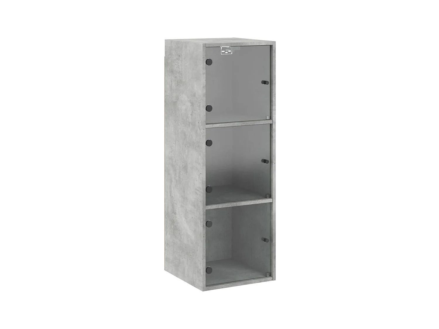 Armoire murale avec portes en verre gris béton 35x37x100