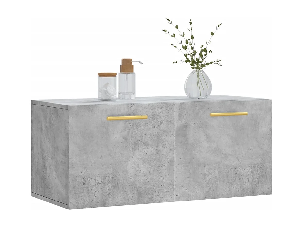 Armoire murale gris béton 80x36,5x35 bois d'ingénierie