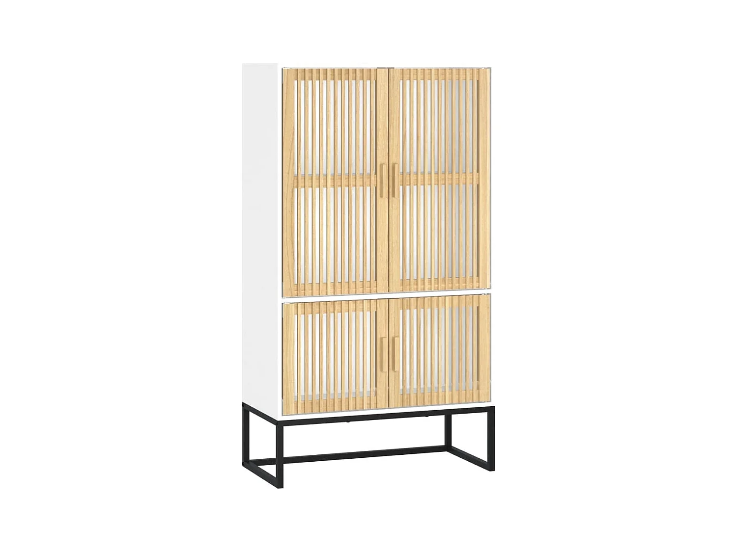 Buffet haut blanc 70x35x125 bois d'ingénierie