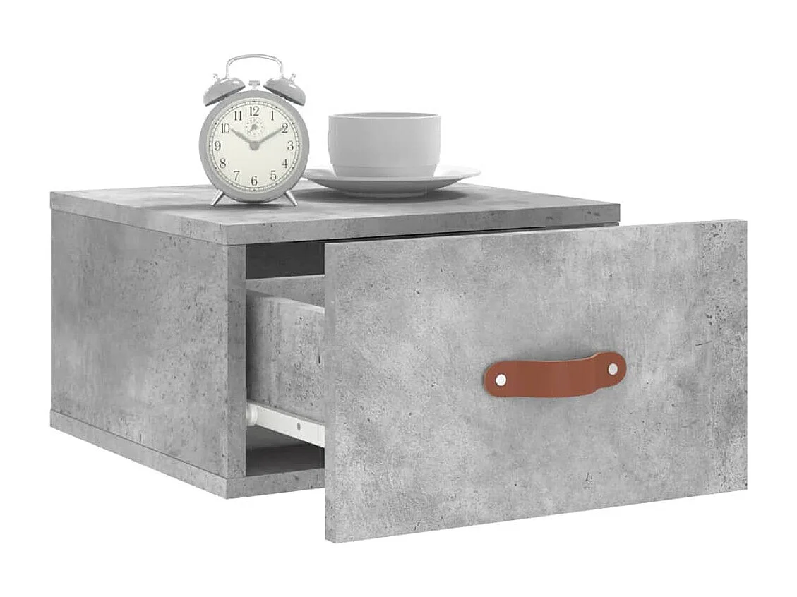 Tables de chevet murales 2 pcs gris béton 35x35x20