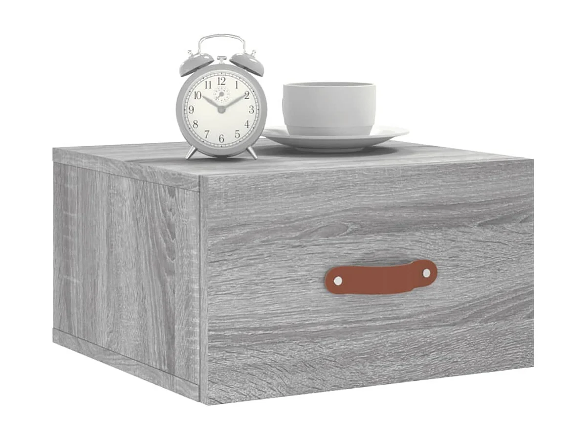 Table de chevet murale sonoma gris 35x35x20
