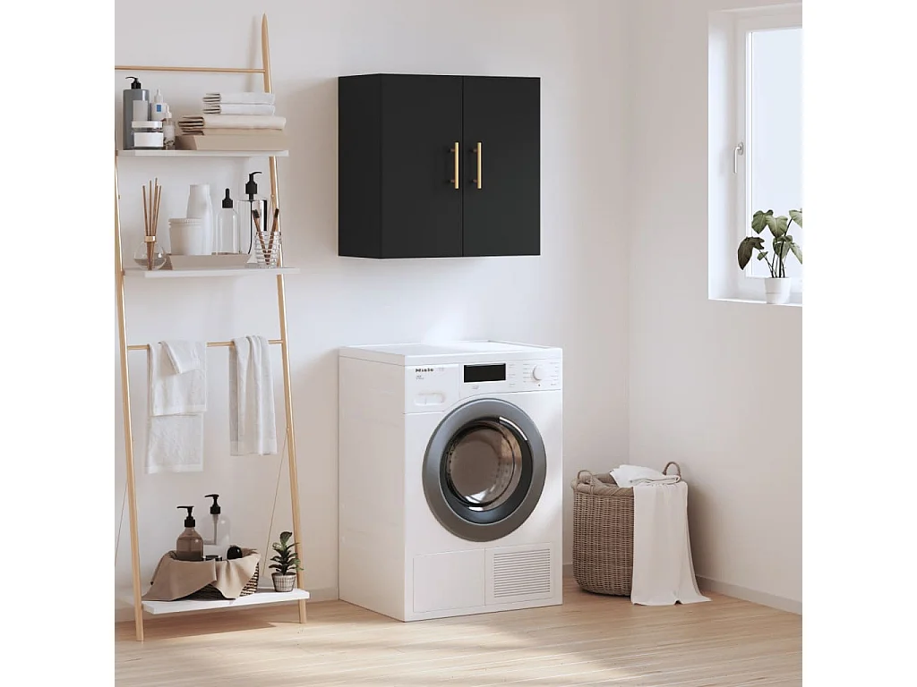 Armoire murale noir 60x31x60 bois d'ingénierie