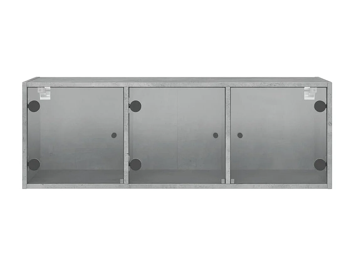 Armoire murale avec portes en verre gris béton 102x37x35