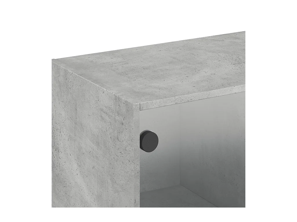 Armoire murale avec portes en verre gris béton 102x37x35