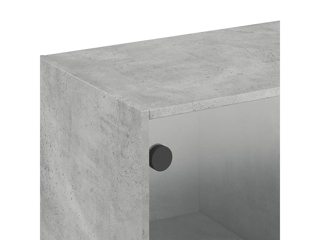Armoire murale avec portes en verre gris béton 102x37x35
