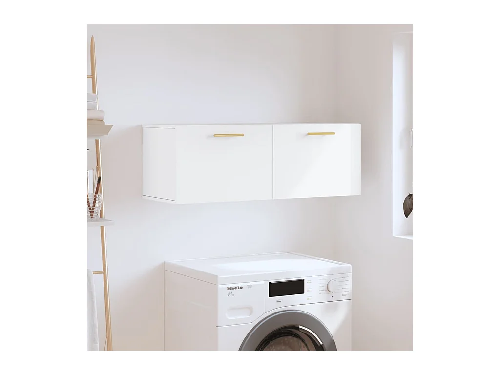 Armoire murale blanc 100x36,5x35 bois d'ingénierie