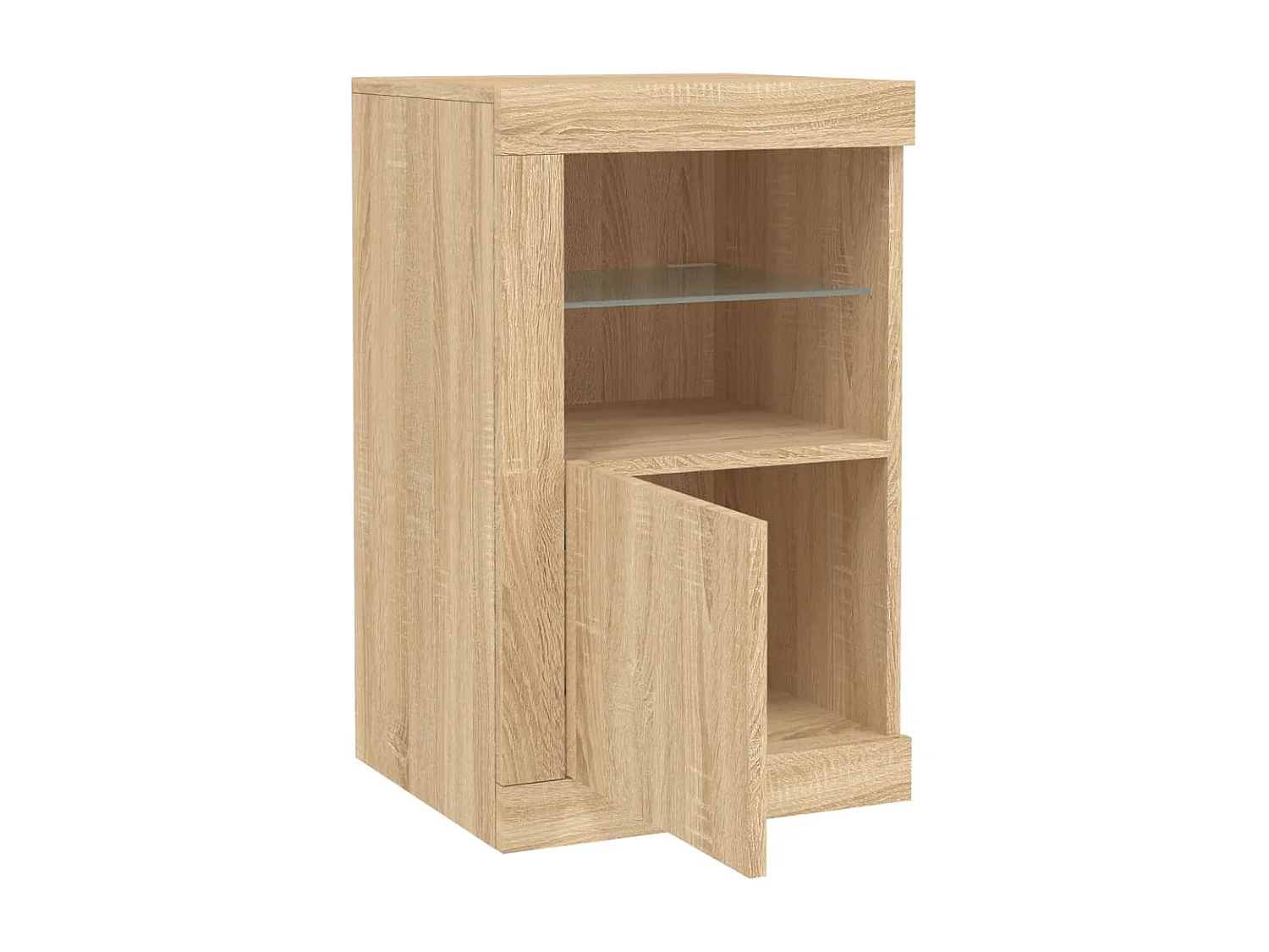 Armoire latérale avec lumières LED chêne sonoma
