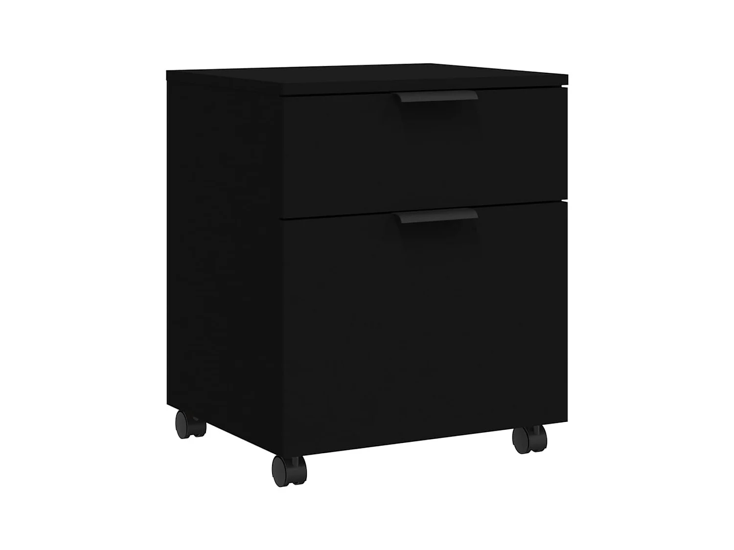 Classeur mobile avec roues noir 45x38x54 bois d'ingénierie
