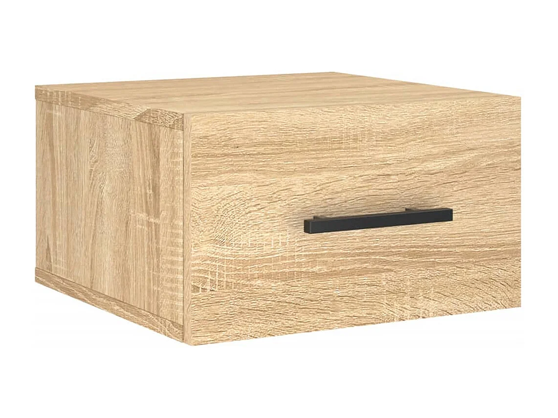 Table de chevet murale chêne sonoma 35x35x20