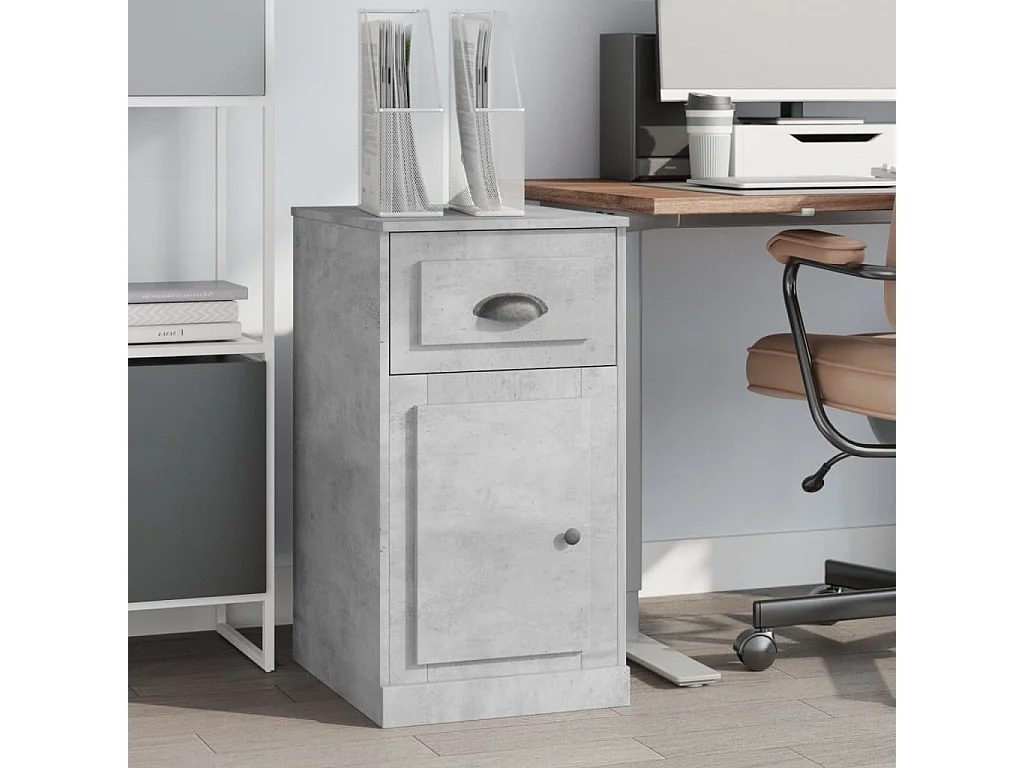 Armoire latérale avec tiroir gris béton 40x50x75
