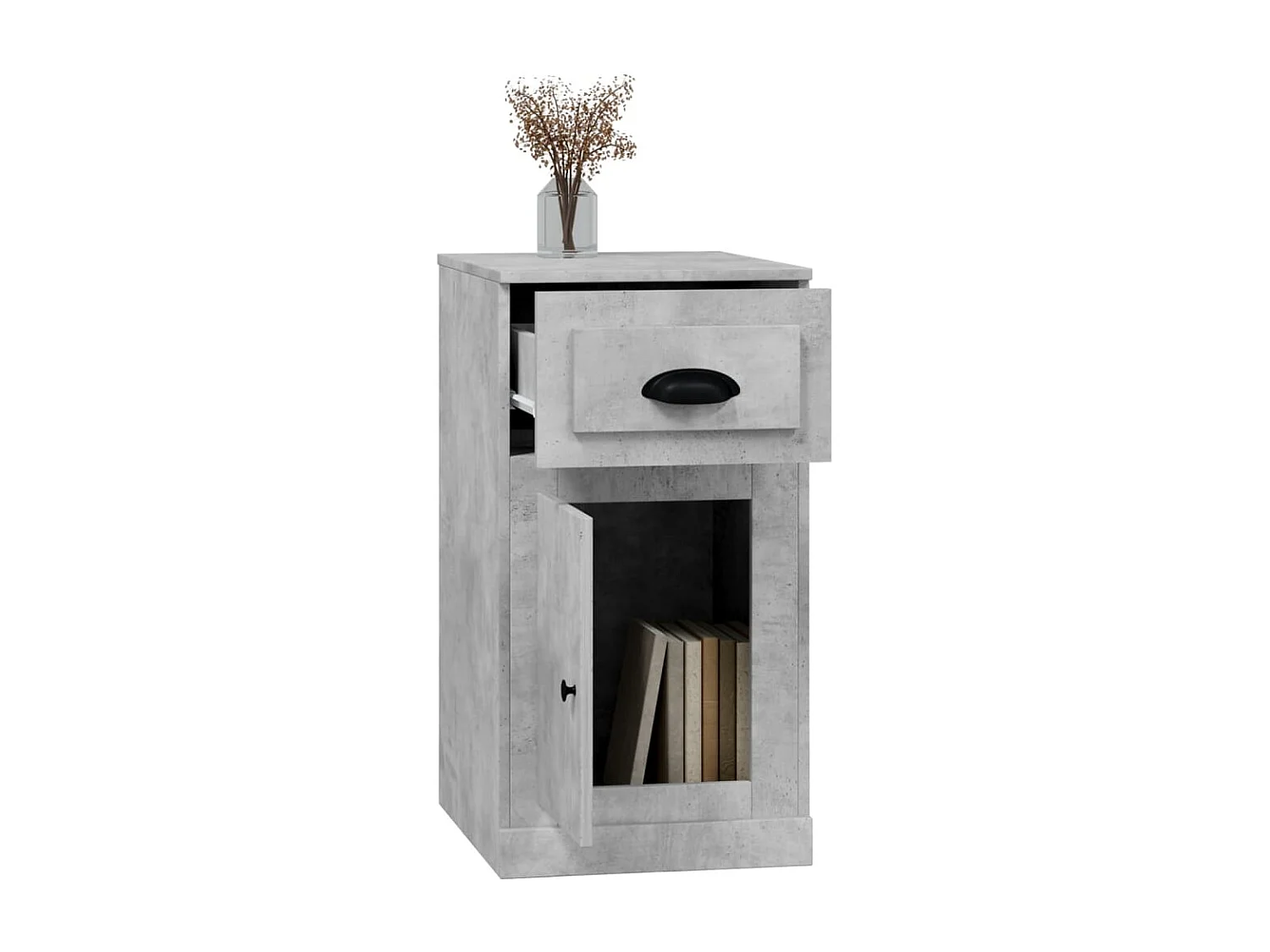 Armoire latérale avec tiroir gris béton 40x50x75