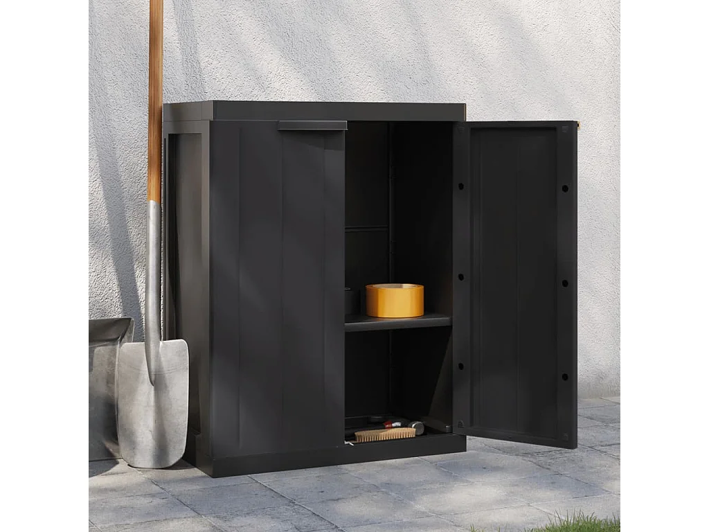 Armoire de rangement d'extérieur noir 65x37x85 PP