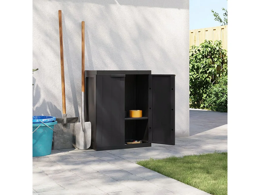 Armoire de rangement d'extérieur noir 65x37x85 PP