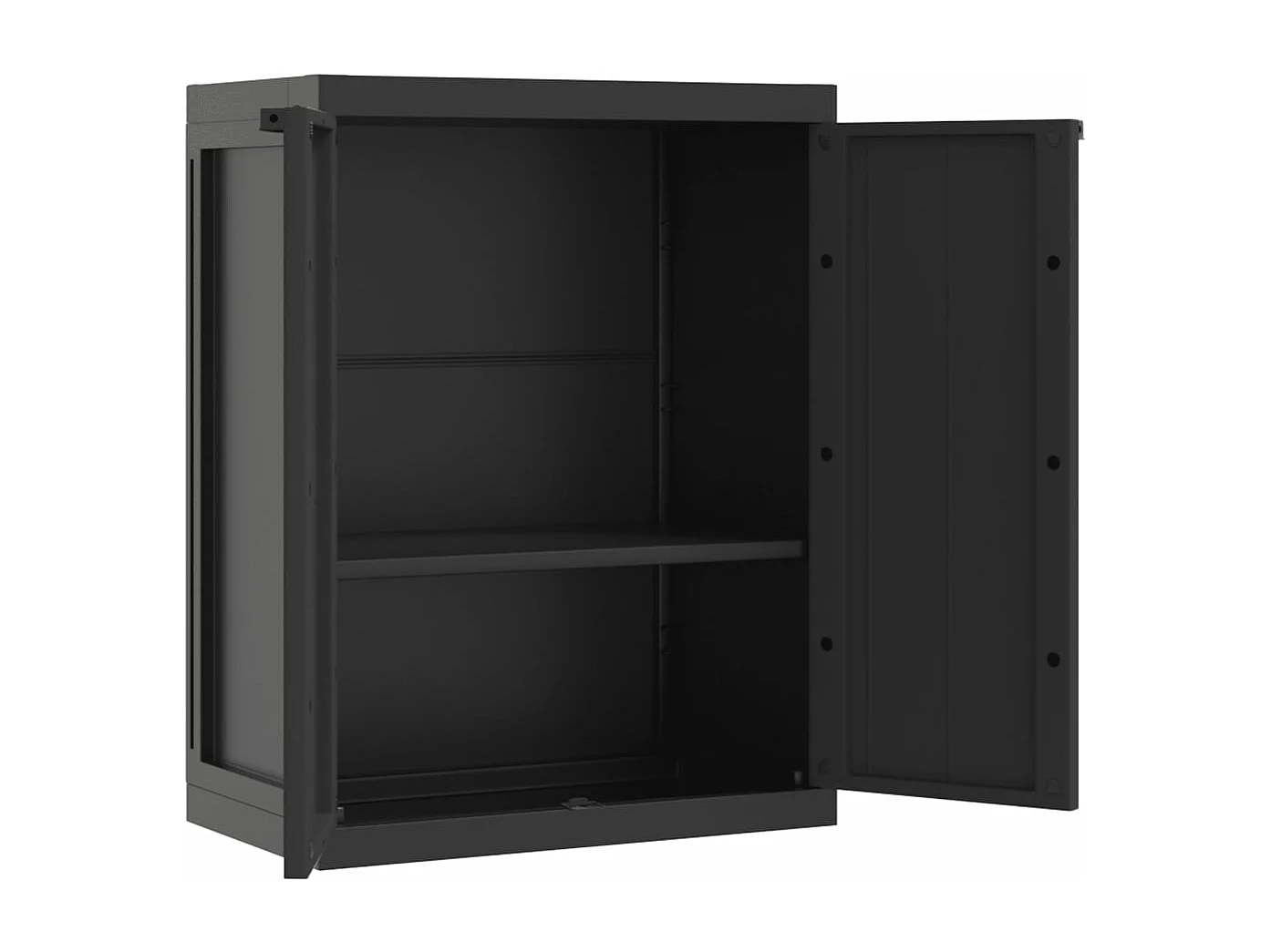 Armoire de rangement d'extérieur noir 65x37x85 PP
