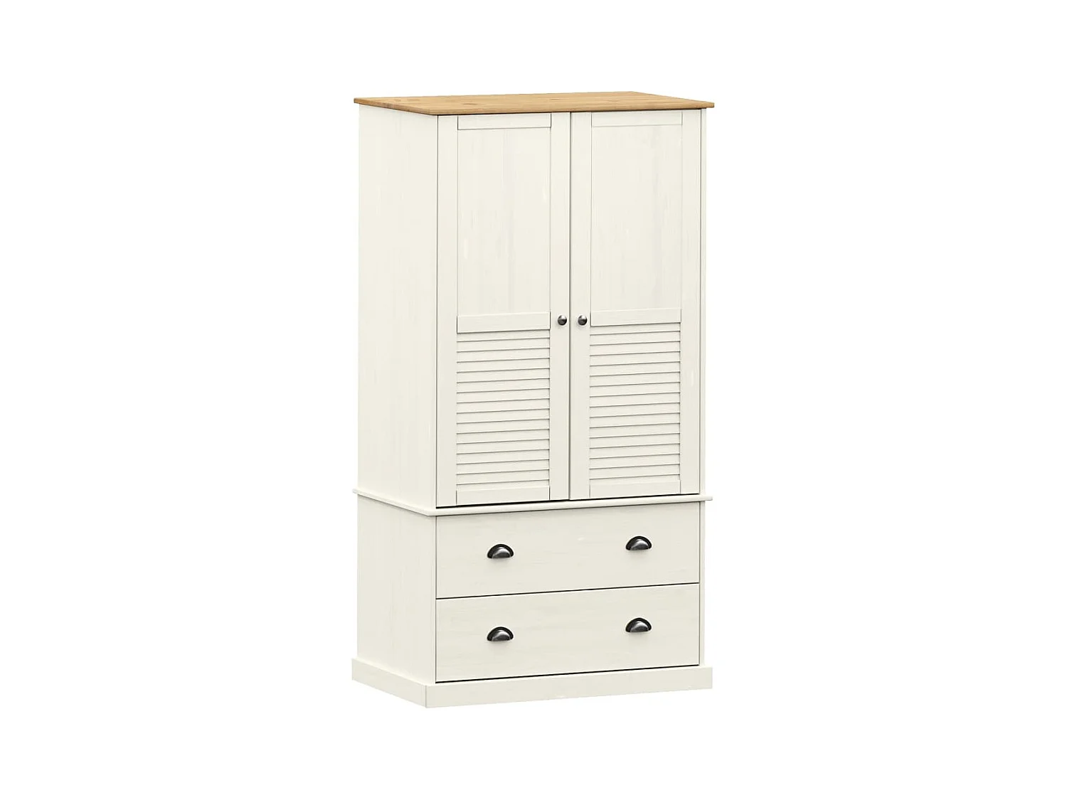 Garde-robe VIGO blanc 90x55x176 bois massif de pin