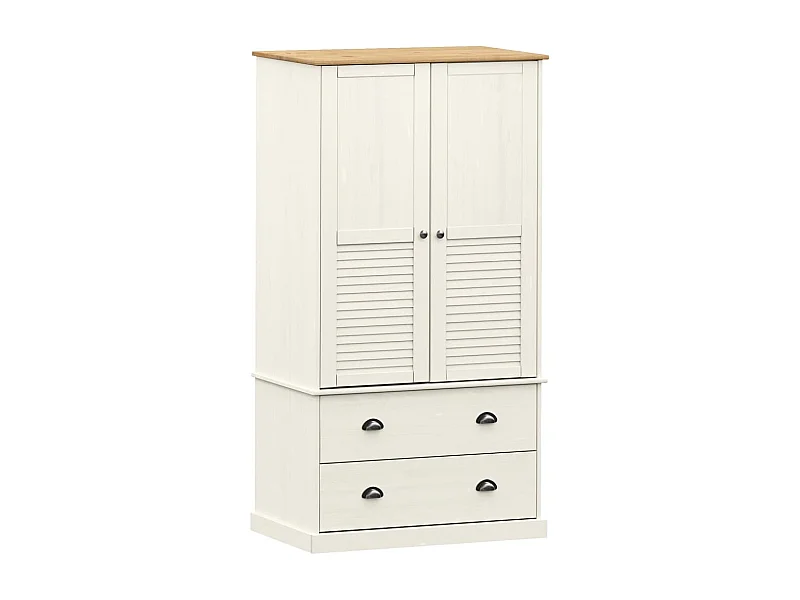 Garde-robe VIGO blanc 90x55x176 bois massif de pin