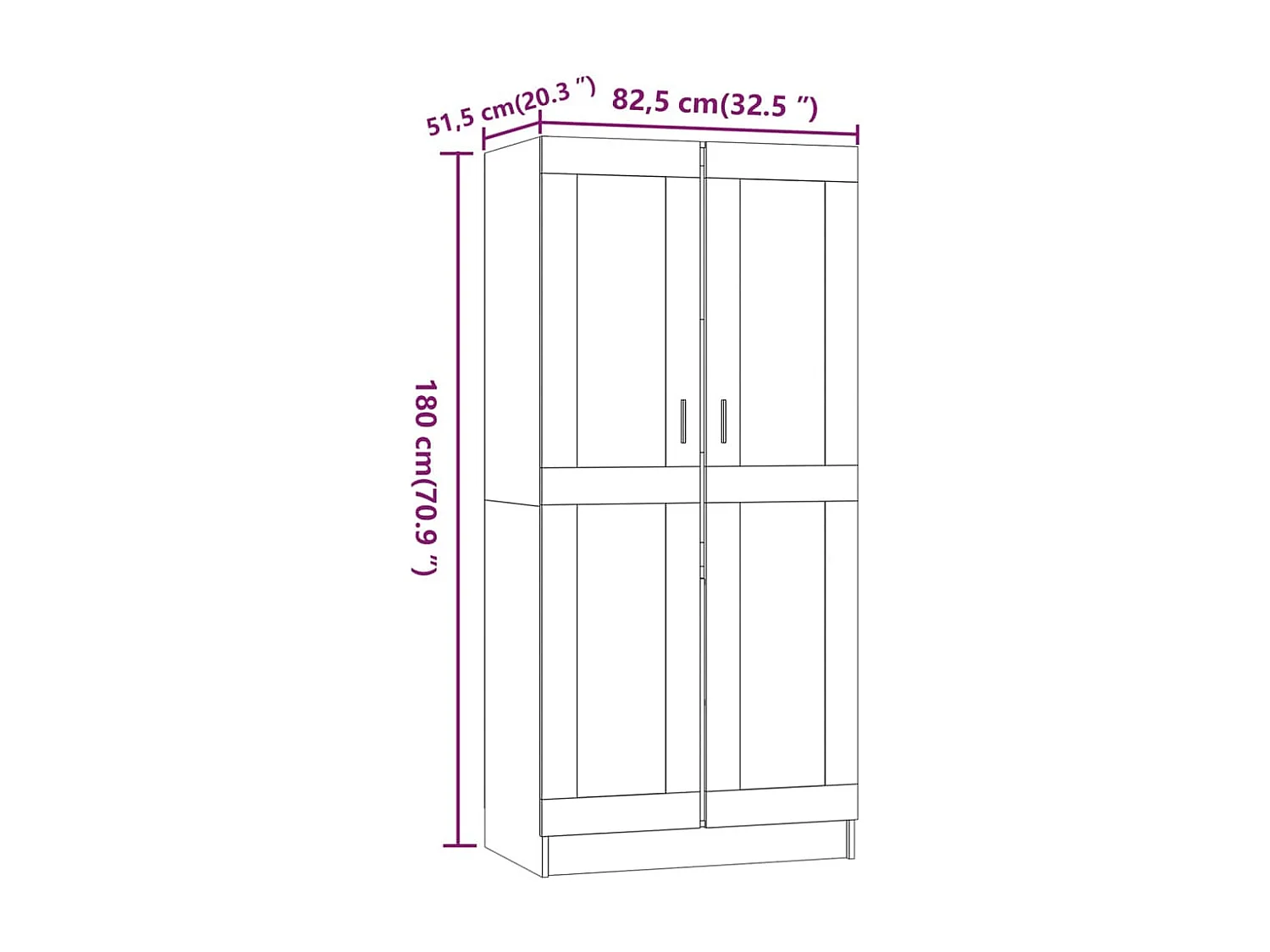 Garde-robe Sonoma gris 82,5x51,5x180 Bois d'ingénierie