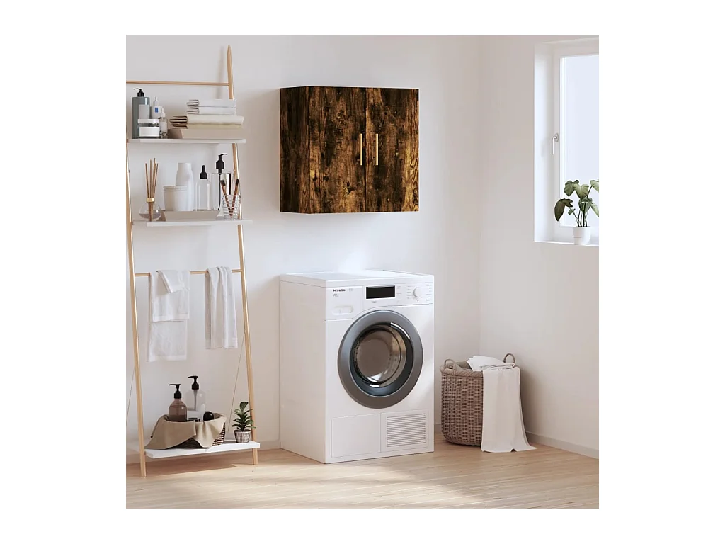 Armoire murale chêne fumé 60x31x60 bois d'ingénierie
