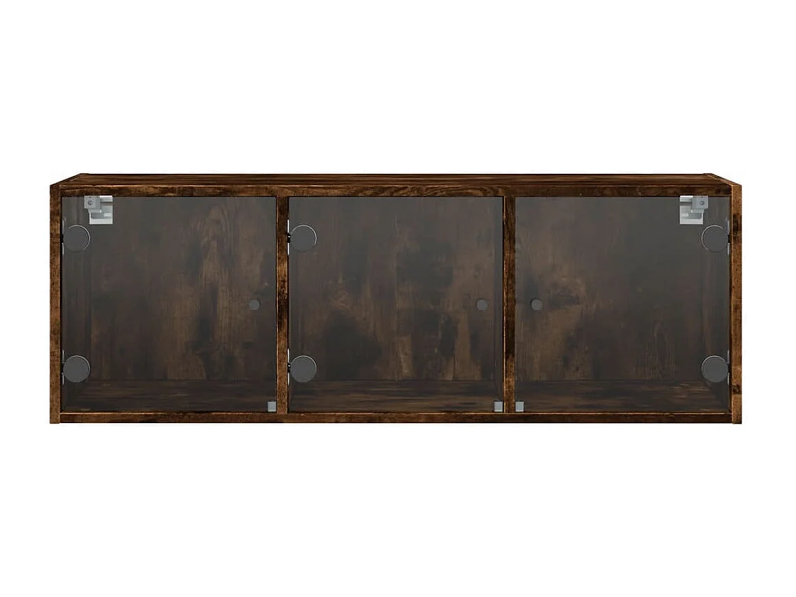 Armoire murale avec portes en verre chêne fumé 102x37x35