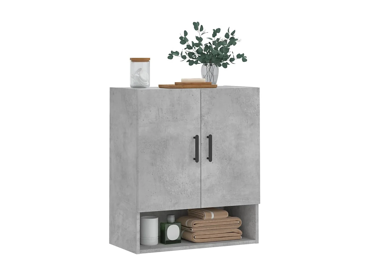 Armoire murale gris béton 60x31x70 bois d'ingénierie