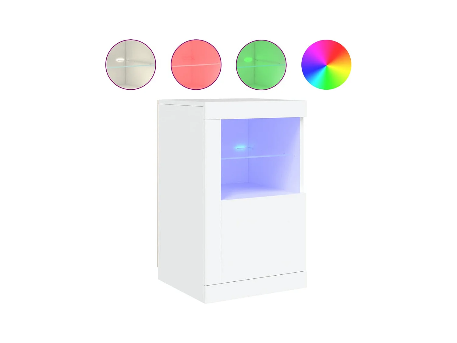 Armoire latérale avec éclairage LED blanc bois d'ingénierie