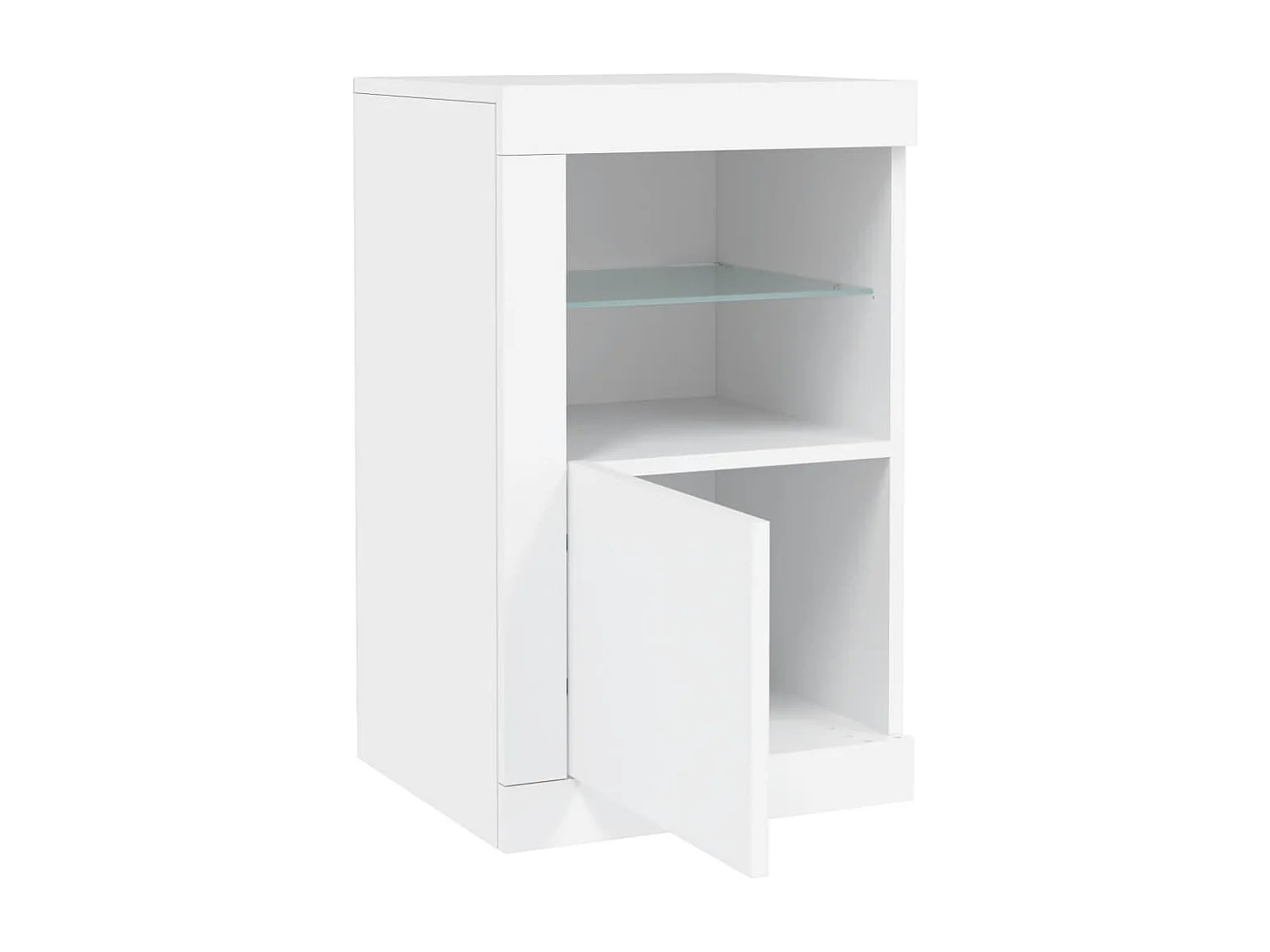 Armoire latérale avec éclairage LED blanc bois d'ingénierie