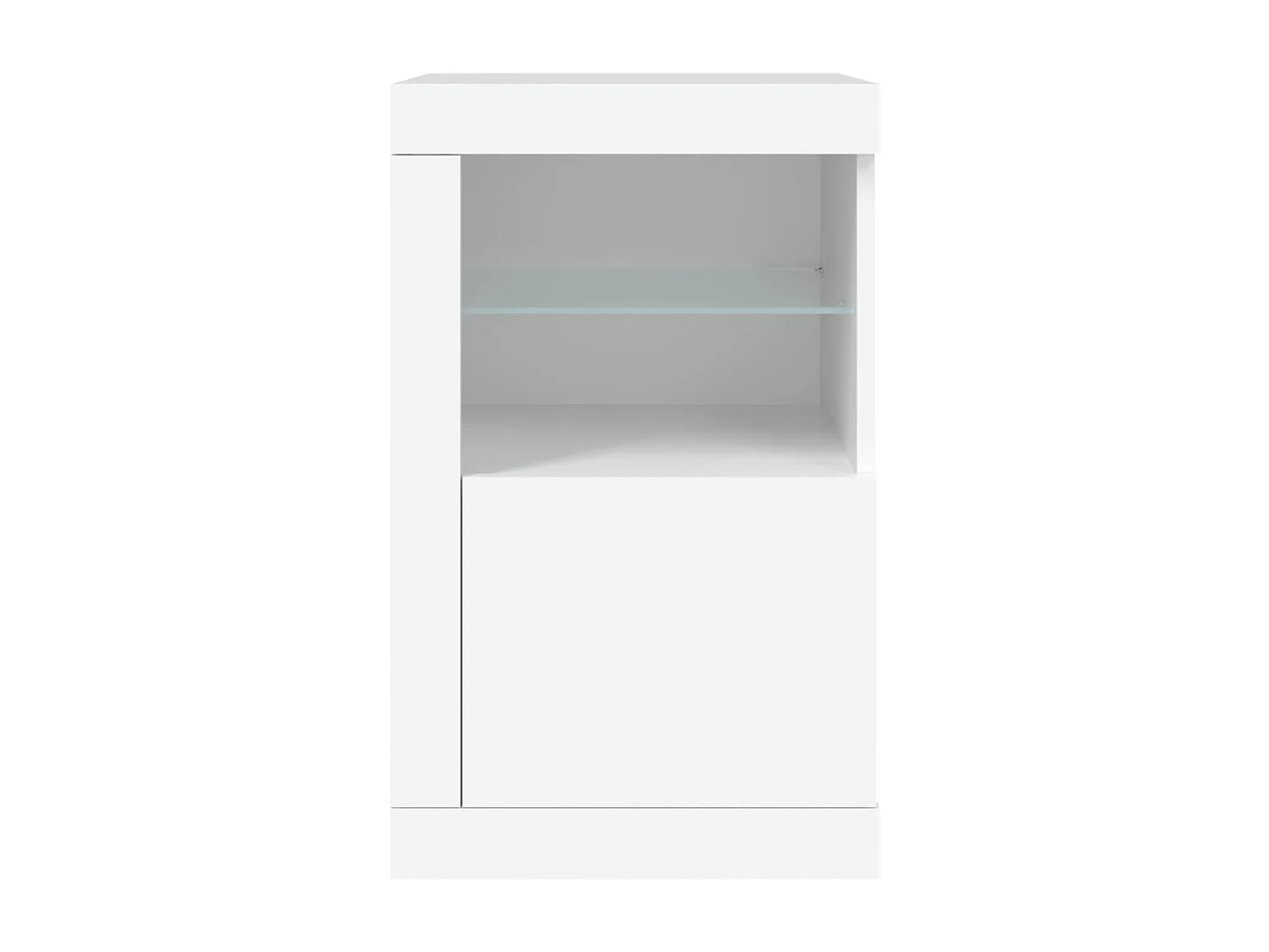 Armoire latérale avec éclairage LED blanc bois d'ingénierie