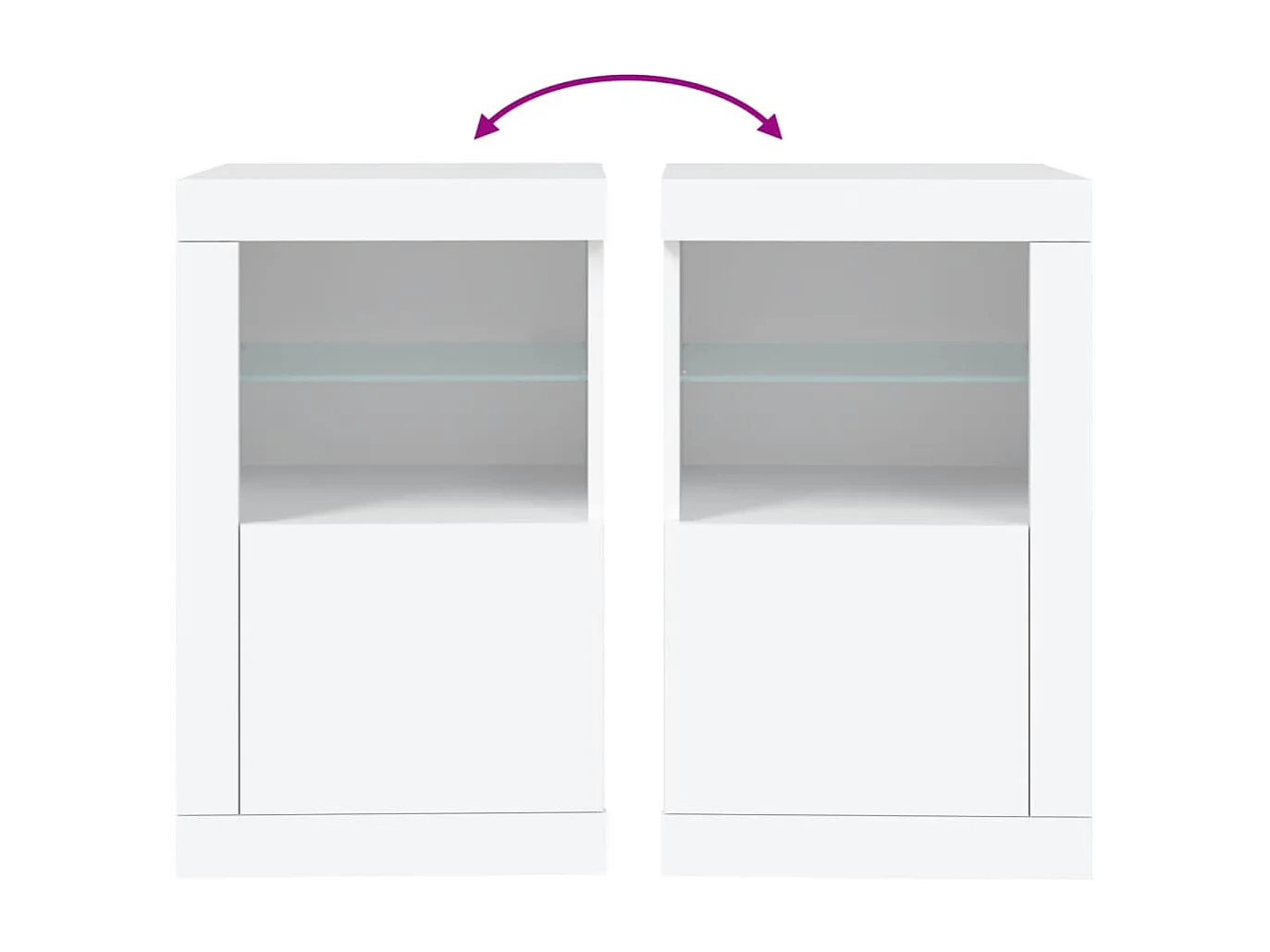 Armoire latérale avec éclairage LED blanc bois d'ingénierie