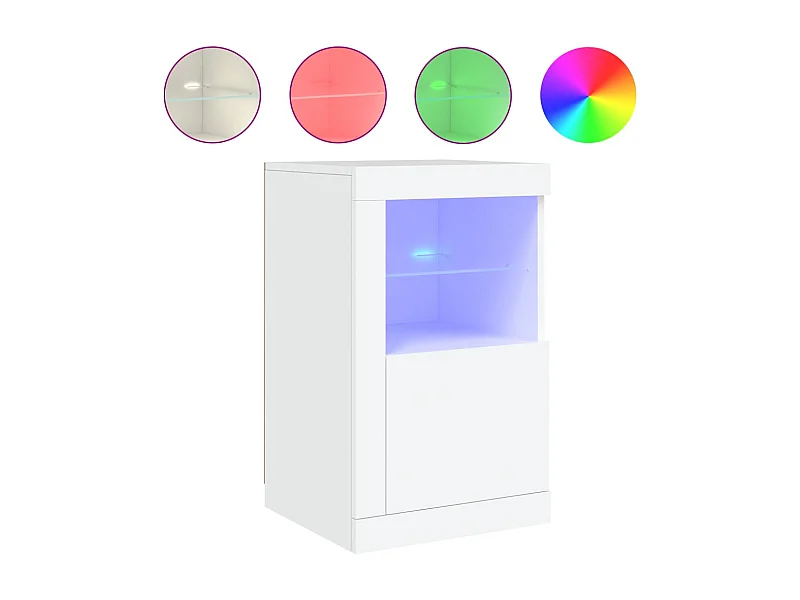 Armoire latérale avec éclairage LED blanc bois d'ingénierie