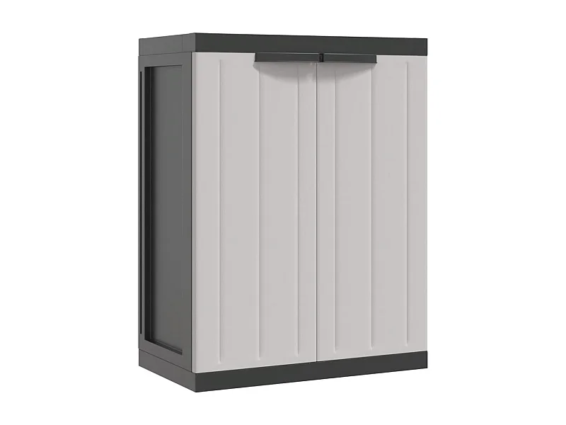 Armoire de rangement d'extérieur gris et noir 65x37x85 PP