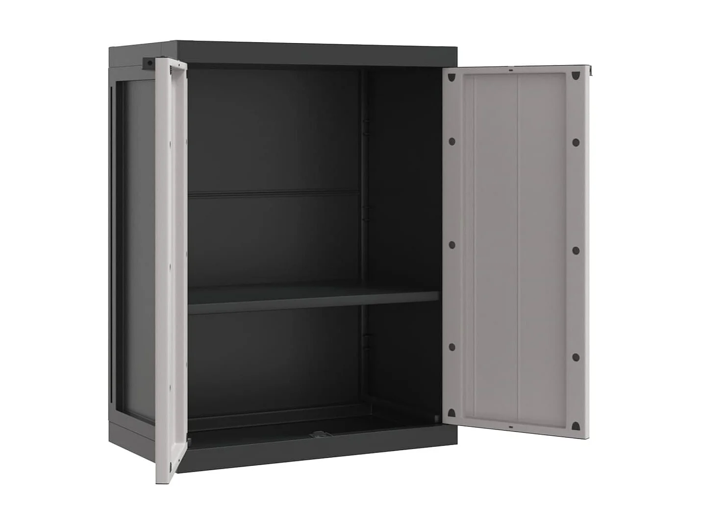 Armoire de rangement d'extérieur gris et noir 65x37x85 PP