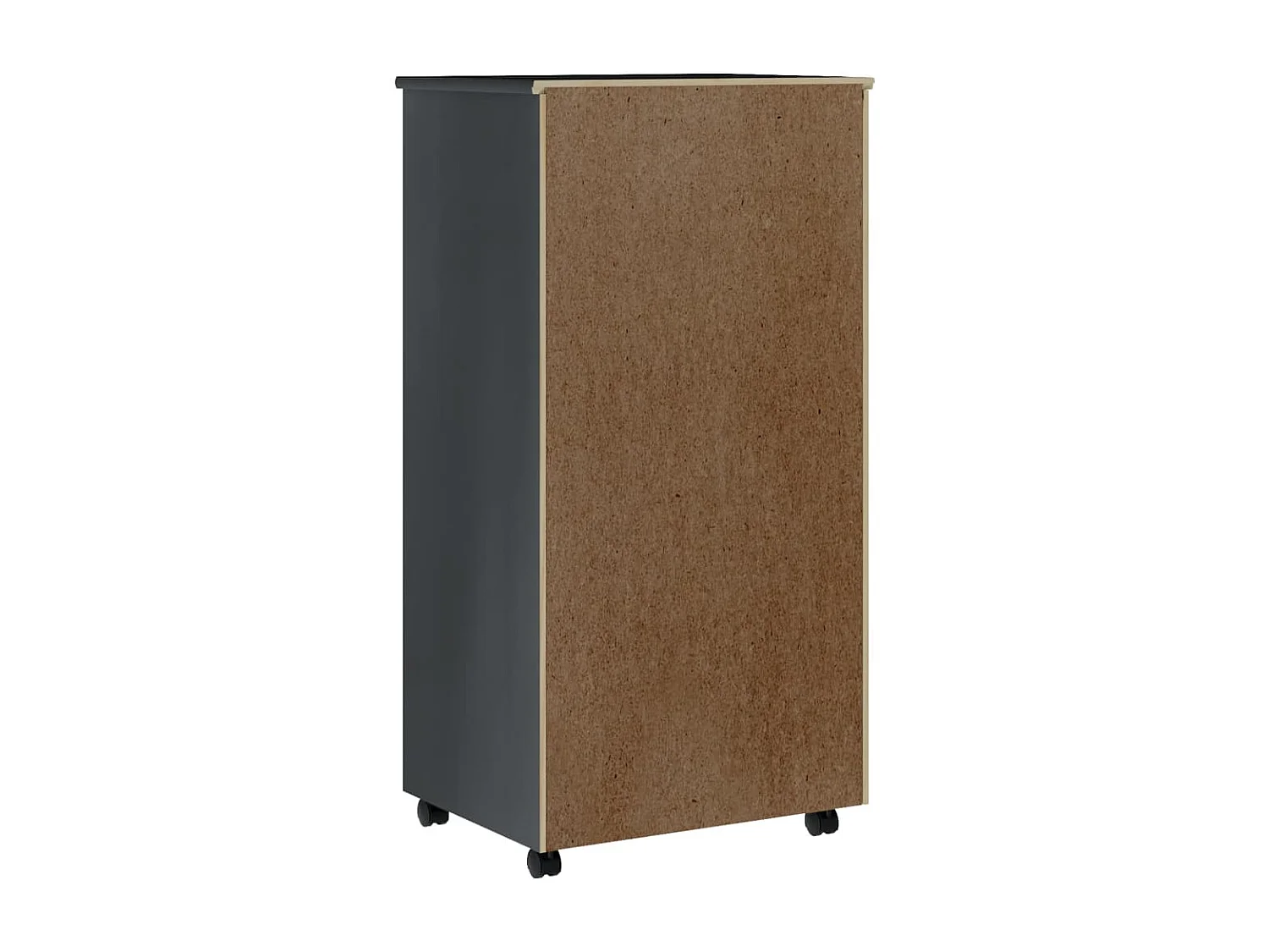 Armoire roulante avec tiroirs MOSS gris bois de pin solide