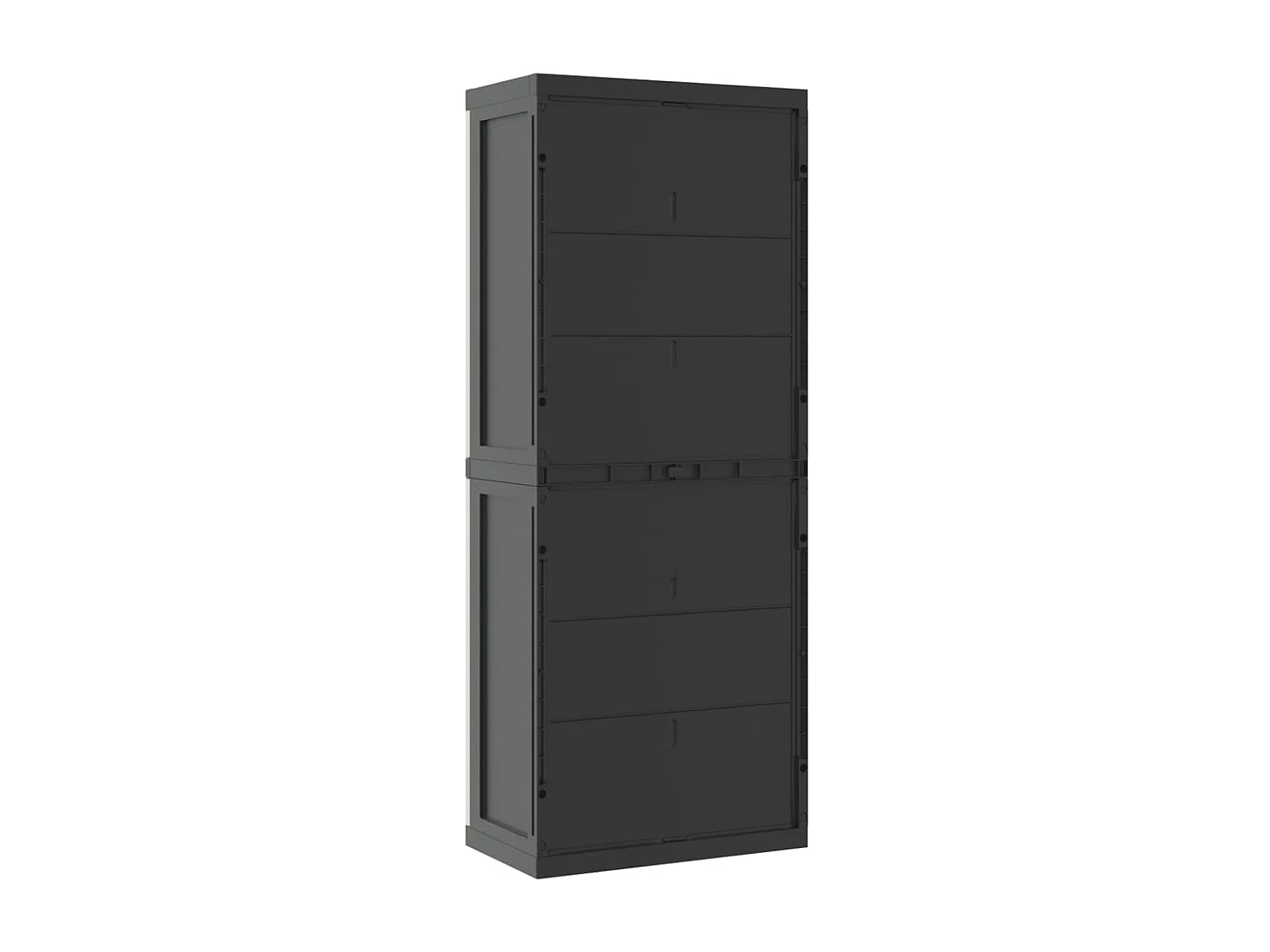 Armoire de rangement d'extérieur gris et noir 65x37x165 PP