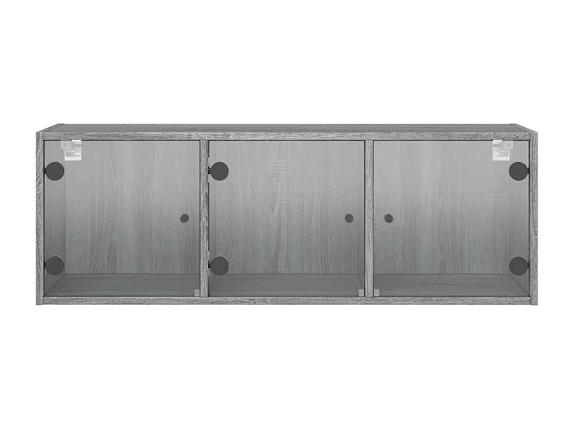 Armoire murale avec portes en verre sonoma gris 102x37x35