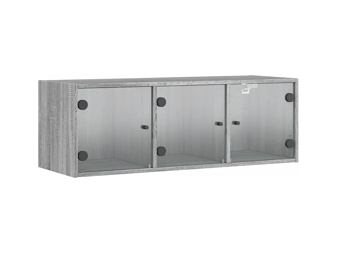 Armoire murale avec portes en verre sonoma gris 102x37x35