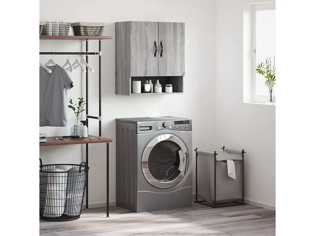 Armoire murale sonoma gris 60x31x70 bois d'ingénierie