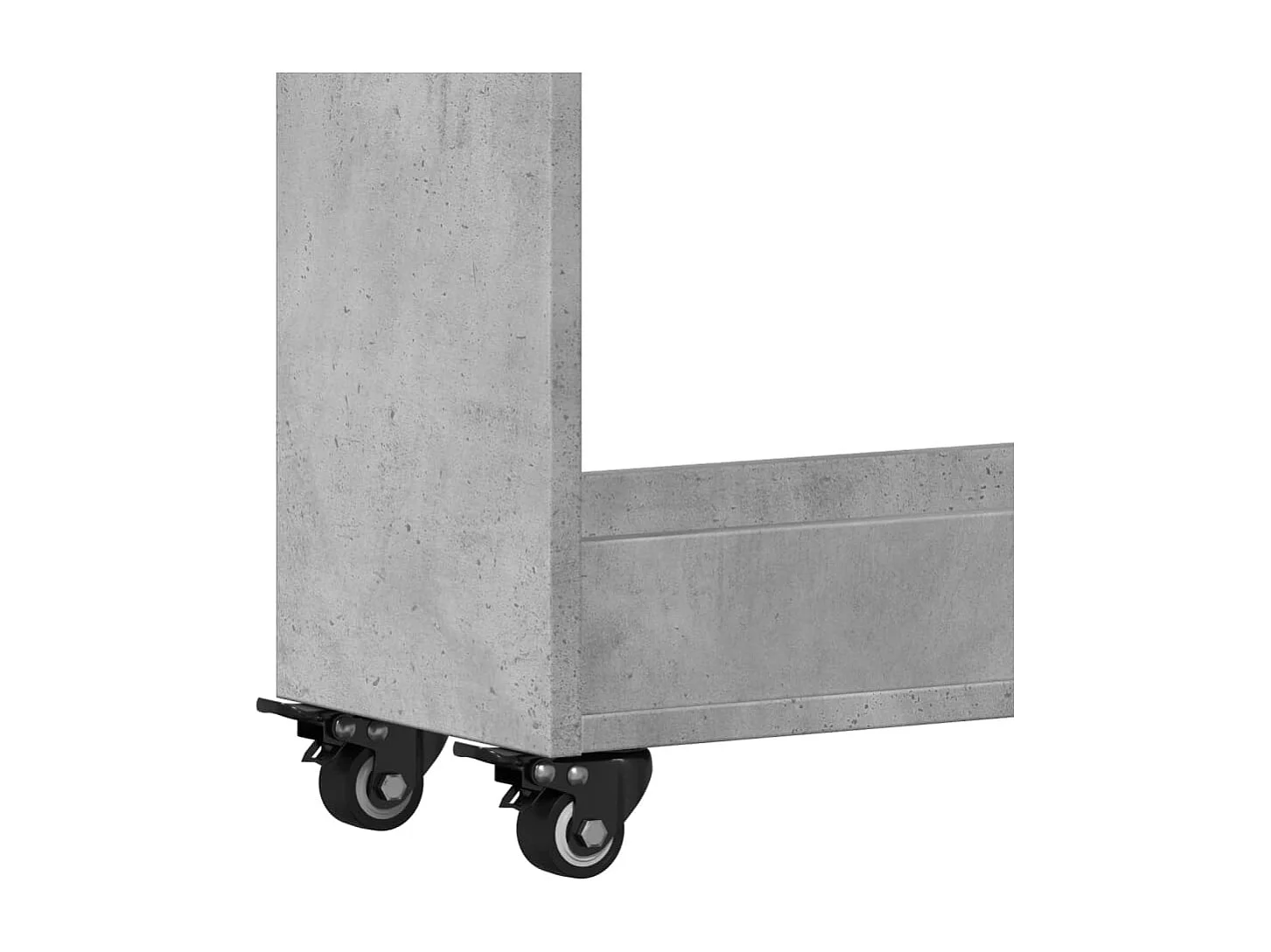 Armoire avec roues gris béton 60x22x79 bois d'ingénierie