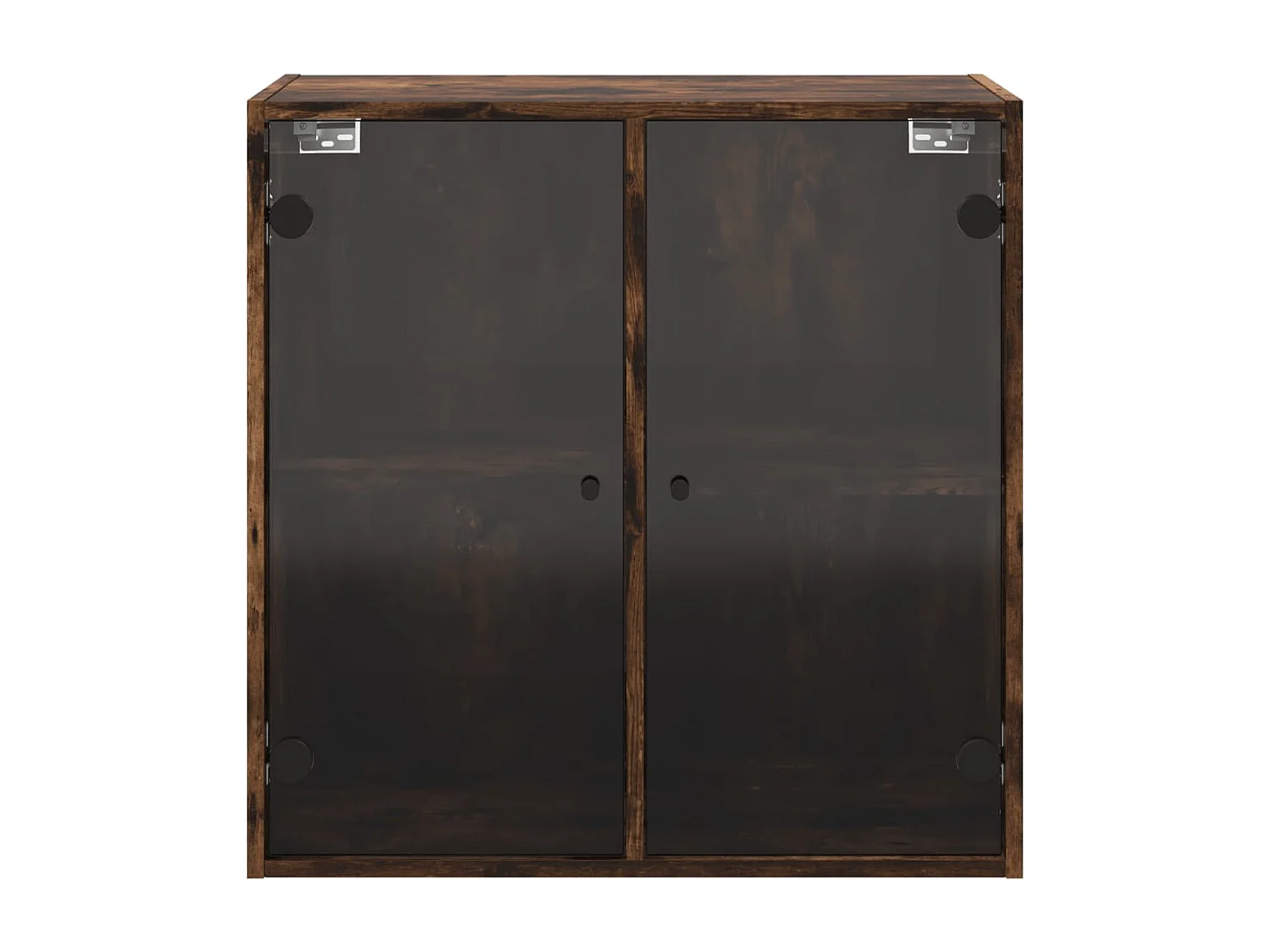 Armoire murale avec portes en verre chêne fumé 68x37x68,5