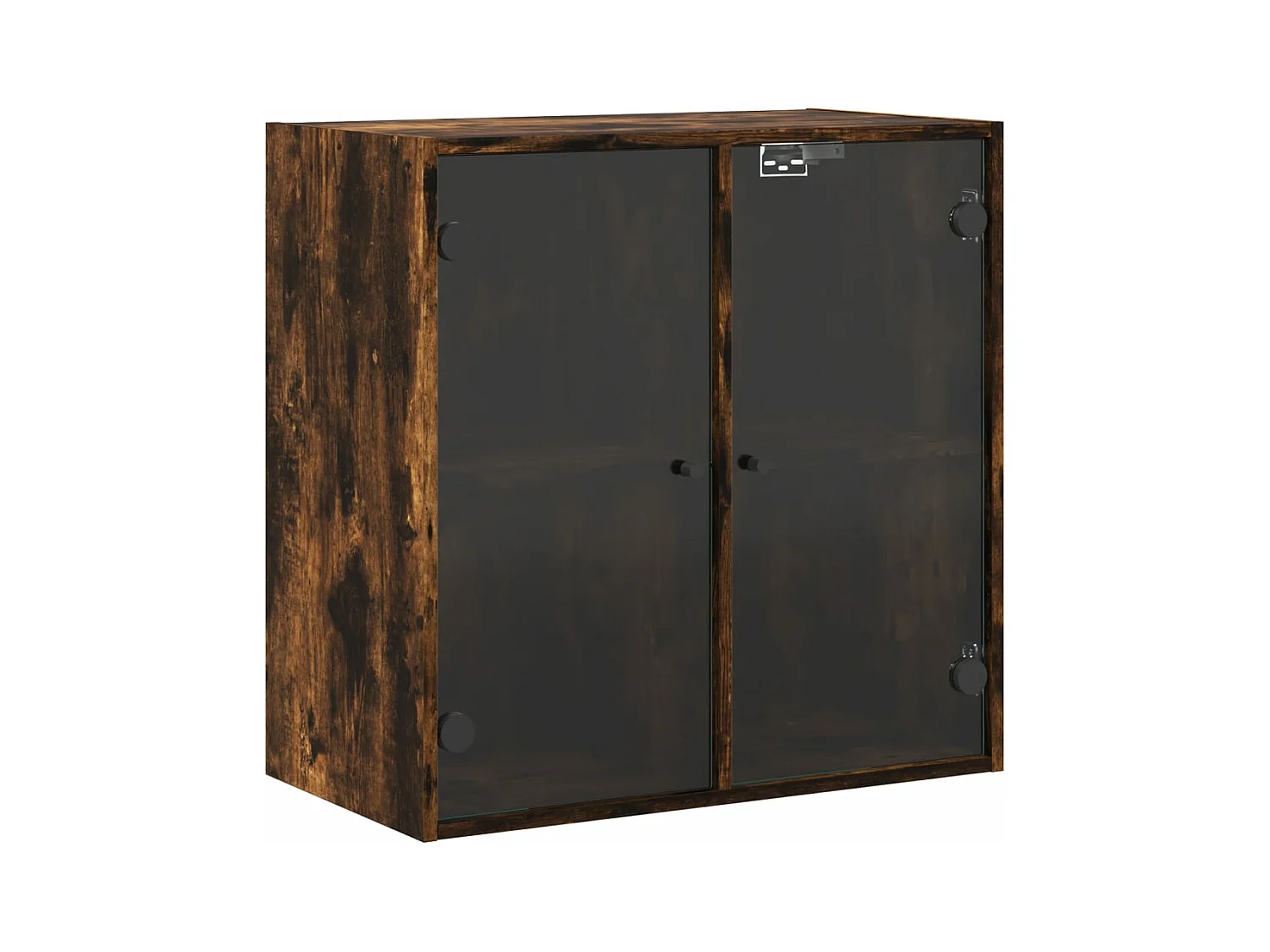 Armoire murale avec portes en verre chêne fumé 68x37x68,5