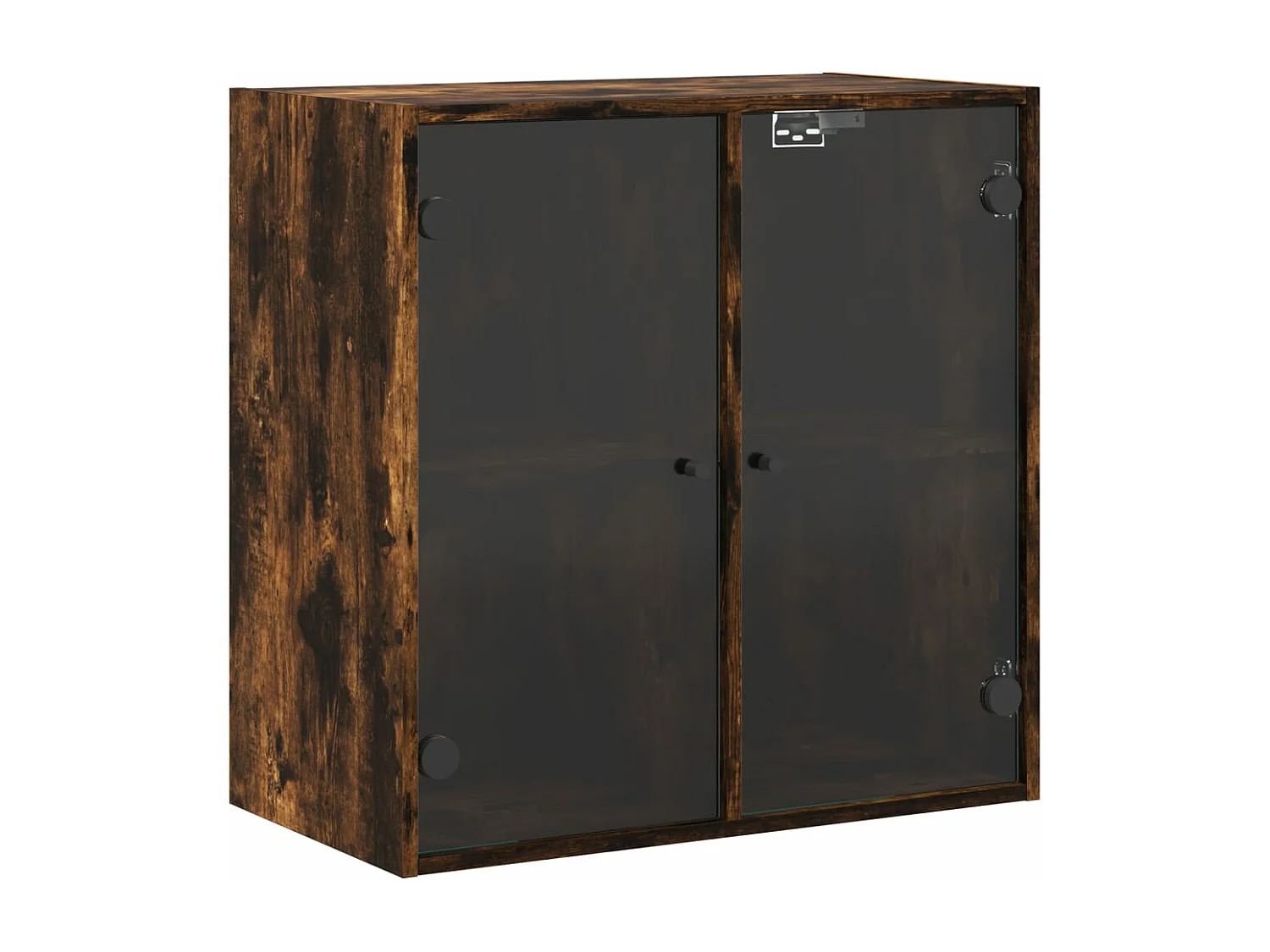 Armoire murale avec portes en verre chêne fumé 68x37x68,5