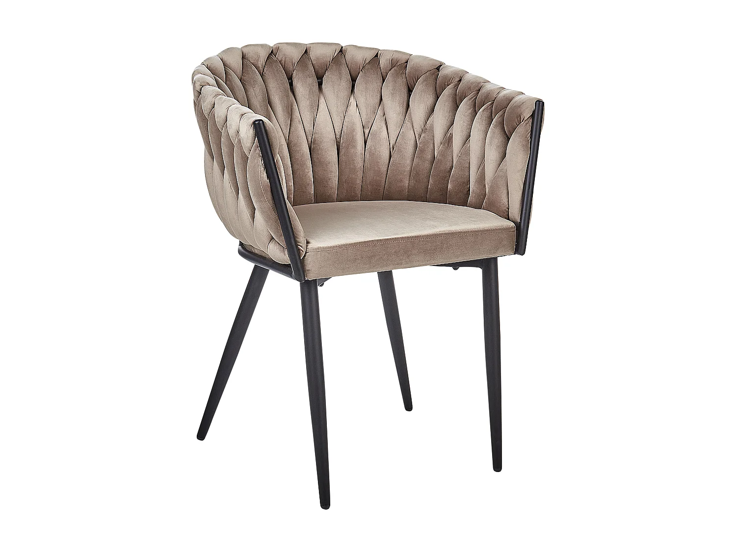 Velours Chaise de salle à manger Set de 2 Taupe MILAN