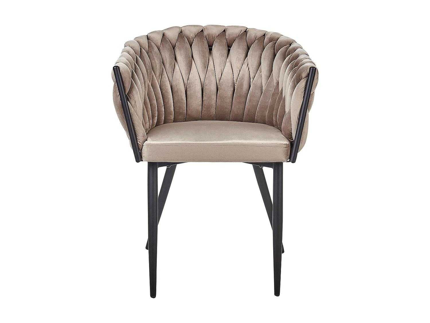 Velours Chaise de salle à manger Set de 2 Taupe MILAN