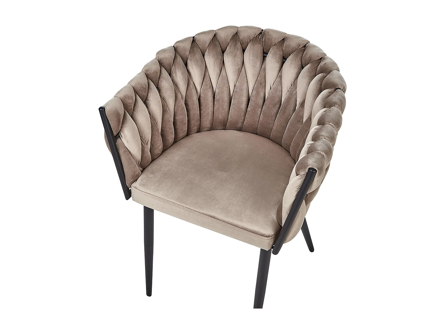 Velours Chaise de salle à manger Set de 2 Taupe MILAN