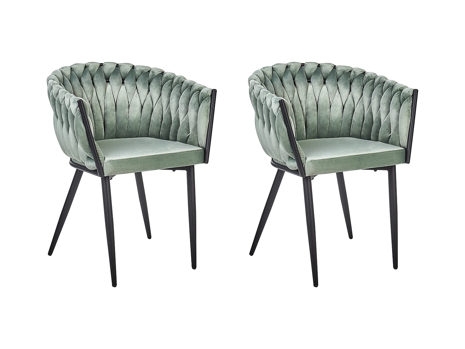 Chaise de salle à manger Set de 2 Velours Vert clair MILAN